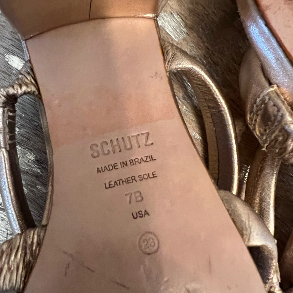 Schutz Gold Strappy Women's Sandals Size 7 - Picture 4 of 5